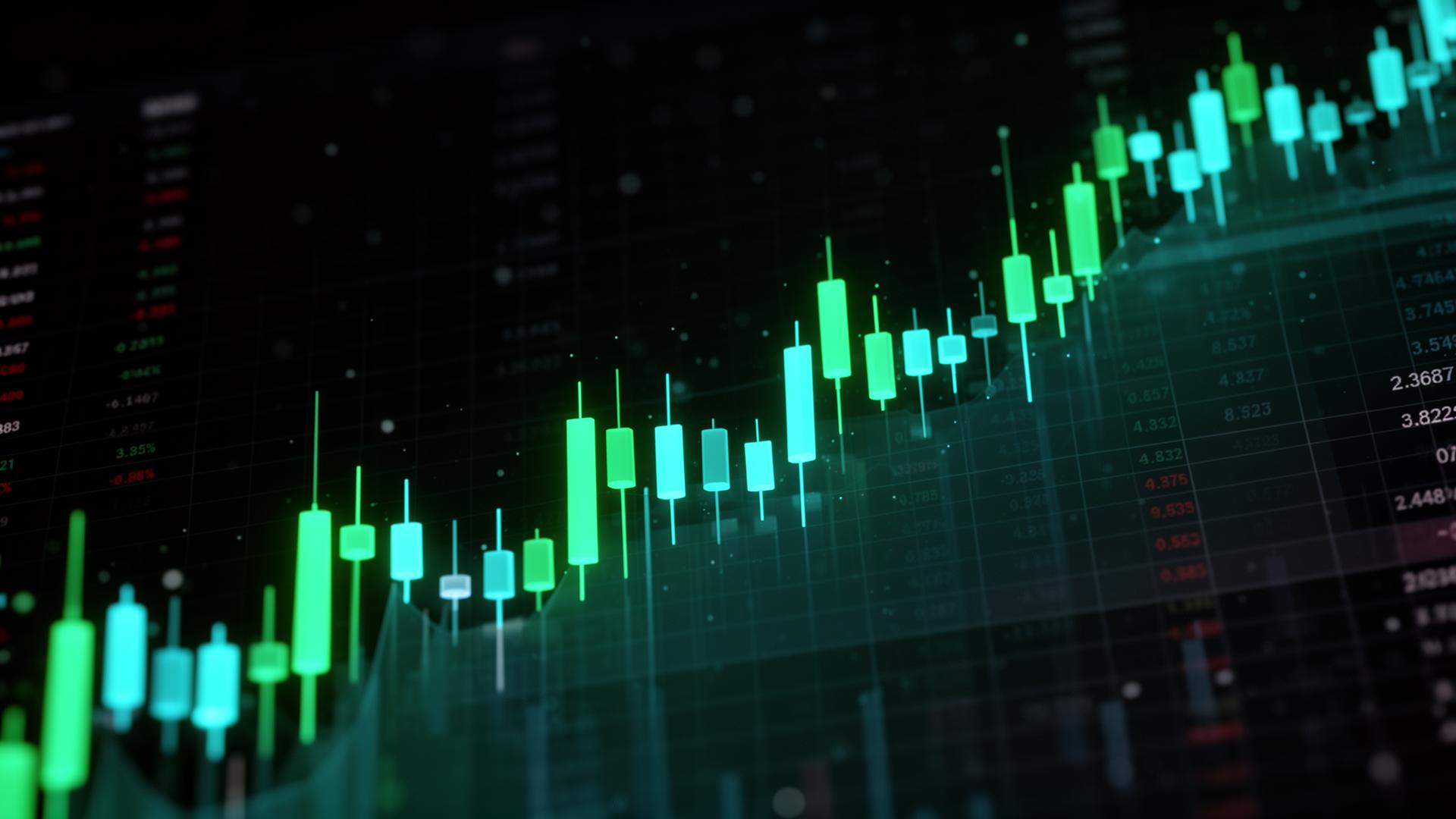 DEX market making bot trading dashboard with live candlestick chart